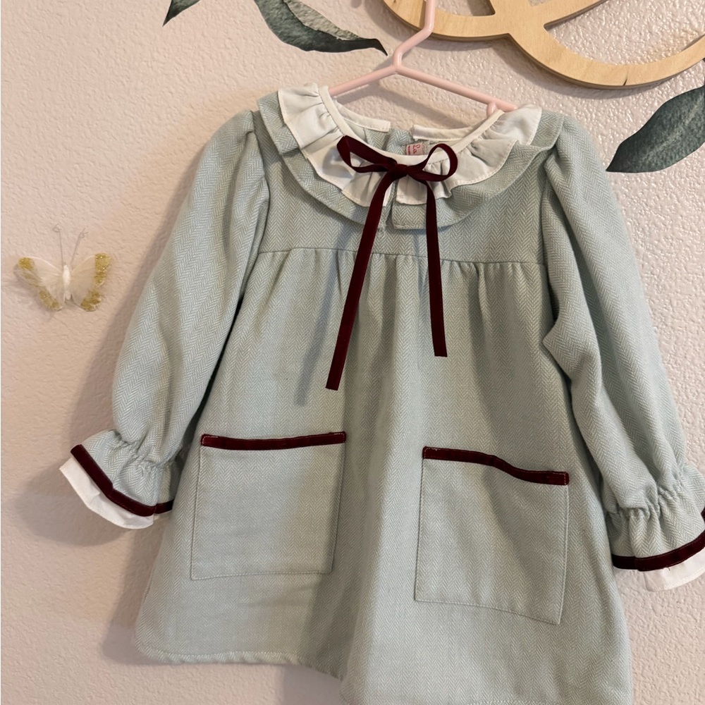 Elegant Kids Formal Dress with Burgundy Accents